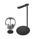 NB-Z3 Aluminum Alloy + Leather + Silicone Material Headphone Holder / Headset Stand(Black) - 2