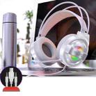 YINDIAO Q3 USB + Dual 3.5mm Wired E-sports Gaming Headset with Mic & RGB Light, Cable Length: 1.67m(White) - 1