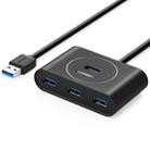 UGREEN Portable Super Speed 4 Ports USB 3.0 HUB Cable Adapter, Not Support OTG, Cable Length: 1m(Black) - 1