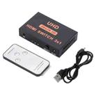 HDMI Switch 3 into 1 out 4Kx2K HD Video Switch, with Remote Control - 1