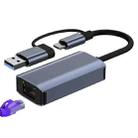 BYL-2207 2 in 1 USB + Type-C to RJ45 Docking Station HUB Adapter - 1