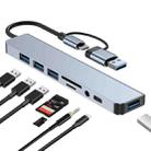 BYL-2218TU 8 in 1 USB + USB-C / Type-C to USB Multifunctional Docking Station HUB Adapter - 1