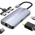 BYL-2209 6 in 1 USB-C / Type-C to USB Multifunctional Docking Station HUB Adapter - 1