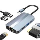 BYL-2203 6 in 1 USB-C / Type-C to USB Multifunctional Docking Station HUB Adapter - 1