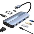 BYL-2105 8 in 1 USB-C / Type-C to USB Multifunctional Docking Station HUB Adapter - 1