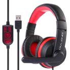 OVLENG GT91 Stereo Headset with Mic & Volume Control Key for Computer, Cable Length: 1.8-2m(Red) - 1