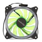 Color LED 12cm 3pin Computer Components Chassis Fan Computer Host Cooling Fan Silent Fan Cooling, with Power Connection Cable & Green Light(Green) - 1