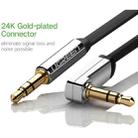 Ugreen 3.5mm Male to 3.5mm Male Elbow Audio Connector Adapter Cable Gold-plated Port Car AUX Audio Cable, Length: 1.5m - 6