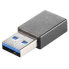 USB 3.0 Male to Type-C / USB-C Female Aluminium Alloy Adapter (Black) - 1