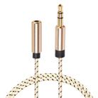 REXLIS 3596 3.5mm Male to Female Stereo Gold-plated Plug AUX / Earphone Cotton Braided Extension Cable for 3.5mm AUX Standard Digital Devices, Length: 1m - 1