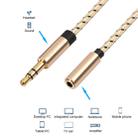 REXLIS 3596 3.5mm Male to Female Stereo Gold-plated Plug AUX / Earphone Cotton Braided Extension Cable for 3.5mm AUX Standard Digital Devices, Length: 1m - 4