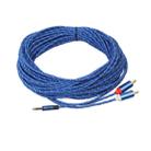 REXLIS 3610 3.5mm Male to Dual RCA Gold-plated Plug Blue Cotton Braided Audio Cable for RCA Input Interface Active Speaker, Length: 10m - 4