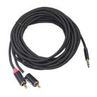 REXLIS 3635 3.5mm Male to Dual RCA Gold-plated Plug Black Cotton Braided Audio Cable for RCA Input Interface Active Speaker, Length: 10m - 7