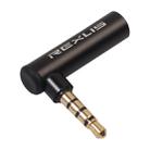 REXLIS BK3567-1 3.5mm Male + 3.5mm Female L-shaped 90 Degree Elbow Gold-plated Plug Black Audio Interface Extension Adapter for 3.5mm Interface Devices, Support Earphones with Microphone - 1
