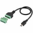 Mini 5 Pin Male to 5 Pin Pluggable Terminals Solder-free USB Connector Solderless Connection Adapter Cable, Length: 30cm - 1