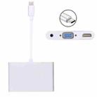 USB-C / Type-C 3.1 to VGA & HDMI & 3.5mm Video Audio Adapter, For Laptop & Notebook & MacBook 12 inch & MacBook Pro(Silver) - 1