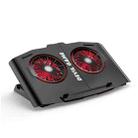 SH-009SR Mute Dual-fan Laptop Radiator Four-speed Adjustable Computer Base for Laptops Under 17.3 inch (Red Light) - 1