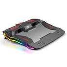 SSRQ-021S Rainbow Version Flank Glowing Dual-fan Laptop Radiator Two-speed Adjustable Computer Base for Laptops Under 18 inch - 1