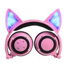 Foldable Wireless Bluetooth V4.2 Glowing Cat Ear Headphone Gaming Headset with LED Light & Mic, For iPhone, Galaxy, Huawei, Xiaomi, LG, HTC and Other Smart Phones(Pink) - 1