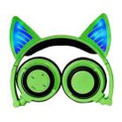 Foldable Wireless Bluetooth V4.2 Glowing Cat Ear Headphone Gaming Headset with LED Light & Mic, For iPhone, Galaxy, Huawei, Xiaomi, LG, HTC and Other Smart Phones(Green) - 1