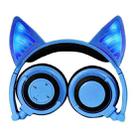 Foldable Wireless Bluetooth V4.2 Glowing Cat Ear Headphone Gaming Headset with LED Light & Mic, For iPhone, Galaxy, Huawei, Xiaomi, LG, HTC and Other Smart Phones(Blue) - 1