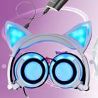 USB Charging Foldable Glowing Cat Ear Headphone Gaming Headset with LED Light & AUX Cable, For iPhone, Galaxy, Huawei, Xiaomi, LG, HTC and Other Smart Phones(White) - 1