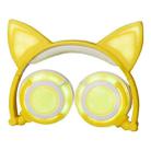 USB Charging Foldable Glowing Cat Ear Headphone Gaming Headset with LED Light & AUX Cable, For iPhone, Galaxy, Huawei, Xiaomi, LG, HTC and Other Smart Phones(Yellow) - 1