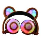 USB Charging Foldable Glowing Bear Ear Headphone Gaming Headset with LED Light, For iPhone, Galaxy, Huawei, Xiaomi, LG, HTC and Other Smart Phones(Coffee) - 1