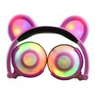 USB Charging Foldable Glowing Bear Ear Headphone Gaming Headset with LED Light, For iPhone, Galaxy, Huawei, Xiaomi, LG, HTC and Other Smart Phones(Pink) - 1