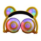 USB Charging Foldable Glowing Bear Ear Headphone Gaming Headset with LED Light, For iPhone, Galaxy, Huawei, Xiaomi, LG, HTC and Other Smart Phones(Yellow) - 1