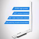 Tenda U1 Portable 300Mbps Wireless USB WiFi Adapter External Receiver Network Card with Antenna(White) - 4