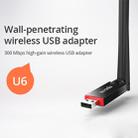 Tenda U6 Portable 300Mbps Wireless USB WiFi Adapter External Receiver Network Card with 6dBi External Antenna(Black) - 3