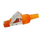 Tool-free Assembly RJ-45 Connector Modular Plug, STP Cat6a Gigabit Shielding(Orange) - 1