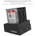 ORICO 6638US3-C 3-bay USB 3.0 Type-B to SATA External Hard Disk Box Storage Case Hard Disk Docking Station / Duplicator for 2.5 inch / 3.5 inch SATA HDD / SSD - 7
