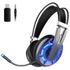 Wintory Air 3.5mm 4 Pin + 2.4G Wireless Connection Adjustable LED Light Gaming Headset with Mic (Black Grey) - 1