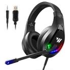 Wintory M6 USB + 3.5mm 4 Pin Adjustable RGB Light Gaming Headset with Mic (Black) - 1