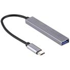 T-818 4 x USB 3.0 to USB-C / Type-C HUB Adapter (Silver Grey) - 3