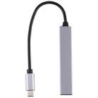 T-818 4 x USB 3.0 to USB-C / Type-C HUB Adapter (Silver Grey) - 4