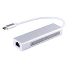 Aluminum Shell 3 USB3.0 Ports HUB + USB-C / Type-C Gigabit Ethernet Adapter - 3