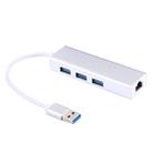 Aluminum Shell 3 USB3.0 Ports HUB + USB3.0 Gigabit Ethernet Adapter - 2