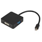 3 in 1 Mini DP Male to HDMI + VGA + DVI Female Square Adapter, Cable Length: 18cm (Black) - 1