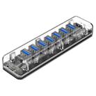 ORICO F7U 7 x USB 3.0 Ports 5Gbps Fast Transmission Desktop HUB with Blue LED Indicator Light (Transparent) - 1