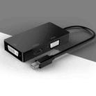 basix D1 Mini DP to HDMI + DVI + VGA 1080P Multi-function Converter, Cable Length: 15cm (Black) - 1