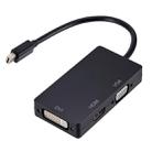 Mini DP to HDMI + DVI + VGA Rectangle Multi-function Converter, Cable Length: 28cm(Black) - 1