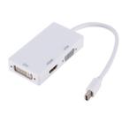 Mini DP to HDMI + DVI + VGA Rectangle Multi-function Converter, Cable Length: 28cm(White) - 1
