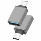 Aluminum Alloy USB-C / Type-C 3.1 Male to USB 3.0 Female Data / Charger Adapter(Grey) - 1