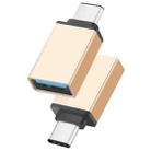 Aluminum Alloy USB-C / Type-C 3.1 Male to USB 3.0 Female Data / Charger Adapter(Gold) - 1