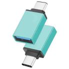 Aluminum Alloy USB-C / Type-C 3.1 Male to USB 3.0 Female Data / Charger Adapter(Blue) - 1