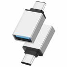 Aluminum Alloy USB-C / Type-C 3.1 Male to USB 3.0 Female Data / Charger Adapter(Silver) - 1