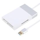 6 In 1 Multi-function Dual USB 3.0 + XQD + CF + TF + SD Card Reader (Silver) - 1